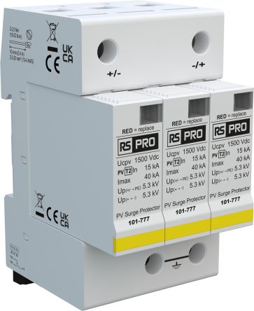 RS PRO Industrial Surge Protector, 40kA, 5.3kV, DIN Rail Mount [0]; 101-777