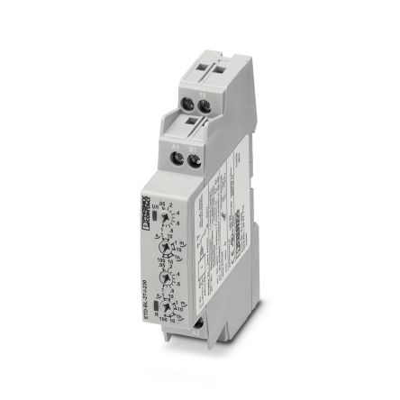 Phoenix Contact ETD-BL-2T-I-230 Series DIN Rail Mount Timer Relay, 24 - 240V ac/dc, 1-Contact, 50 - 100h, SPDT [2907713]; 120-131
