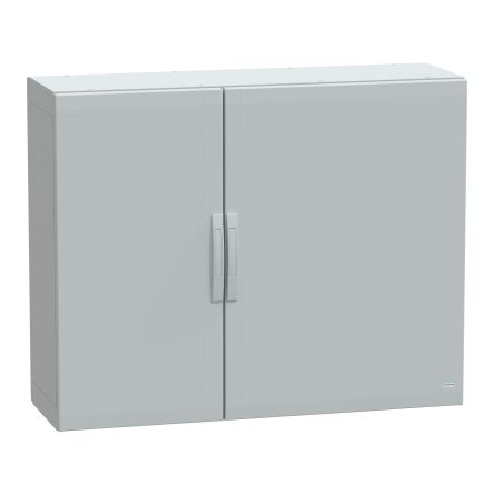 Schneider Electric PanelSeT Series Fibreglass Reinforced Polyester Double-Door-Door Floor Standing Enclosure, Opaque [NSYPLA10124G]; 130-483