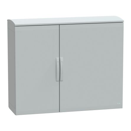 Schneider Electric PanelSeT Series Fibreglass Reinforced Polyester Double-Door-Door Floor Standing Enclosure, Opaque [NSYPLAT10124G]; 130-896