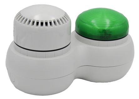 RS PRO Green Sounder Beacon, 24 V ac/dc, IP66, Screw/Bracket Mount, 105dB at 1 Metre [0]; 142-186