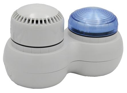 RS PRO Blue Sounder Beacon, 120 → 240 V ac, IP66, Screw/Bracket Mount, 105dB at 1 Metre [0]; 142-187