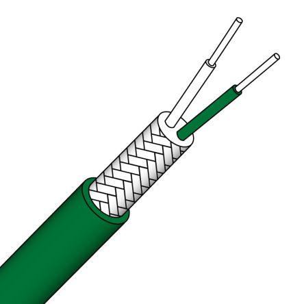Prosensor PTPK Series Type K Thermocouple Cable/Wire, 50m, PVC Insulation, +105°C Max, 7/0.2mm [PTPK222/50]; 191-943