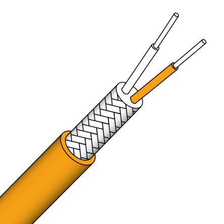 Prosensor PTPS Series Type S Thermocouple Cable/Wire, 25m, PVC Insulation, +105°C Max, 7/0.2mm [PTPS222/25]; 191-953