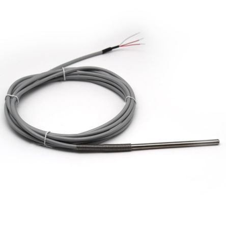 Prosensor PT100 Temperature Probe, 6mm Dia, 50mm Long, 3 Wire, Class A +180°C Max [SL50SI1-3M]; 192-322