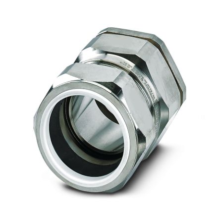 Phoenix Contact G-ESSWU Series Silver Brass Cable Gland, M40 Thread, 27.9mm min., 40.4mm max., IP66, IP68, IP69 [1411097]; 270-321