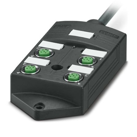 Phoenix Contact 15169 Series Sensor Hub, M12, 10m cable, 5 way, 4 port [1516991]; 280-139