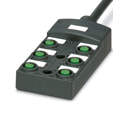 Phoenix Contact SACB Series Distribution Unit, M12, 10m cable, 4 way, 6 port [1452644]; 280-288