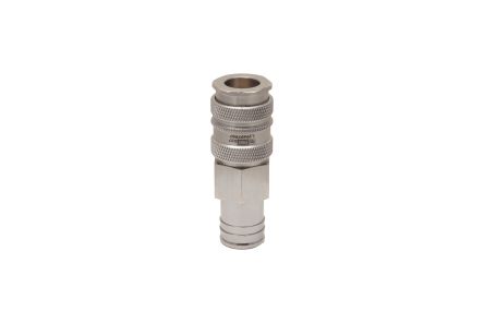 RS PRO Brass, Steel Female Pneumatic Quick Connect Coupling, 9mm Hose Barb [0]; 325-376