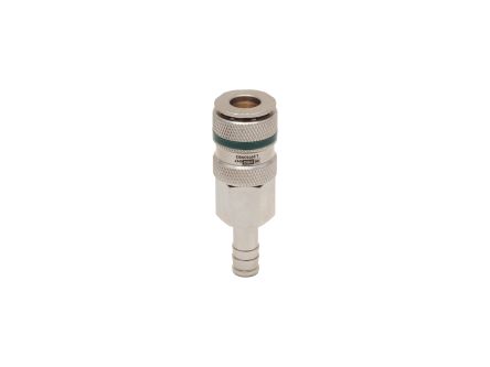 RS PRO Brass, Steel Female Pneumatic Quick Connect Coupling, 9mm Hose Barb [0]; 325-402