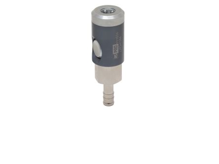 RS PRO Aluminium, Brass, Steel Female Pneumatic Quick Connect Coupling, 8mm Hose Barb [0]; 325-461