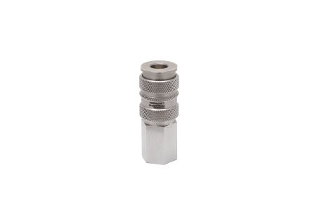 RS PRO Brass, Steel Female Pneumatic Quick Connect Coupling, BSPT 1/4 Female Threaded [0]; 325-487