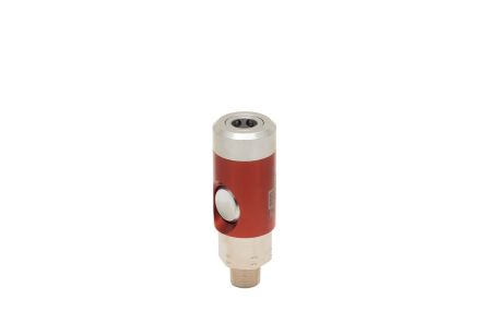 RS PRO Aluminium, Brass, Steel Female Pneumatic Quick Connect Coupling, BSPT 3/8 in Male Threaded [0]; 325-506