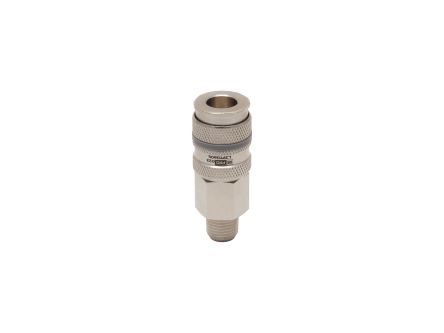 RS PRO Brass, Steel Female Pneumatic Quick Connect Coupling, BSPT 1/4 in Male Threaded [0]; 325-531