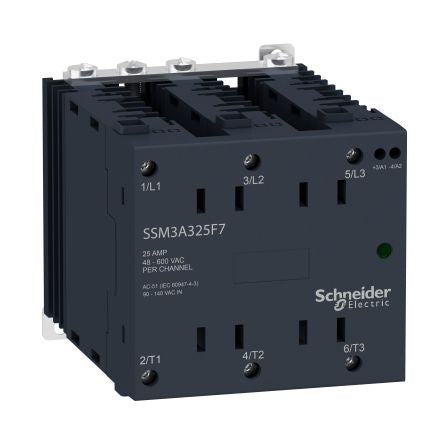 Schneider Electric Harmony Relay Series Solid State Relay, 25 A Load, DIN Rail Mount, 600 Vrms Load, 280 Vrms Control [SSM3A325P7]; 340-794