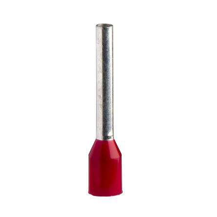 Schneider Electric, Linergy DZ5 Insulated Cable End, 12mm Pin Length, 1.7mm Pin Diameter, Red [DZ5CE010L12D]; 358-461