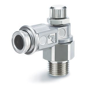 SMC ASB Series Threaded Speed Controller, G 1/4 Male Inlet Port x 8mm Tube Outlet Port, ASB2201-G02-08B [ASB2201-G02-08B]; 393-577