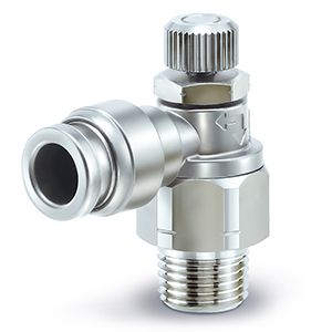 SMC ASG Series Threaded Speed Controller, R 1/8 Male Inlet Port x 6mm Tube Outlet Port, ASG2201-01-06S [ASG2201-01-06S]; 393-594