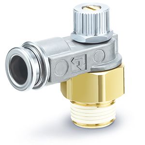 SMC ASB-D Series Threaded Speed Controller, G 1/8 Male Inlet Port x 8mm Tube Outlet Port, ASB2201-G01-08BD [ASB2201-G01-08BD]; 393-760