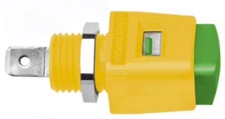 Schutzinger 12.5mm Green/Yellow Terminal Post, 30 V ac, 60 V dc, 16A, Pg 7 Thread [RS ESD 498 / GNGE]; 609-390