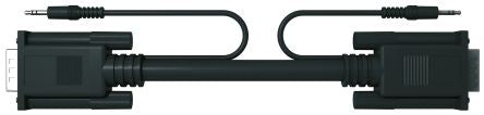 S2Ceb-Groupe Cae Male 3.5 mm Plug to Male 3.5mm Stereo Jack, VGA Cable, 20mm Black [CSVGAJ120N]; 642-618