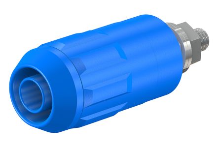 Staubli Blue Female Banana Socket, 4 mm Connector, Bolt Termination, 20A, 1000V, Nickel Plating [66.9684-23]; 103-7356