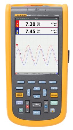 Fluke 125B/UK/S 120B Series, 40MHz Handheld Oscilloscope, 2 Analogue Channels [FLUKE-125B/UK/S]; 122-8906