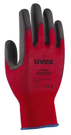 uvex unipur 6639 RD Red Polyamide General Purpose Work Gloves, Size 7, Polyurethane Coating [6096307]; 127-8530