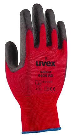 uvex unipur 6639 RD Red Polyamide General Purpose Work Gloves, Size 11, Polyurethane Coating [6096311]; 127-8534