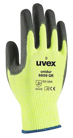 uvex unidur 6659 GR Green Glass Fibre, HPPE Cut Resistant Work Gloves, Size 7, NBR Coating [6096407]; 128-8450