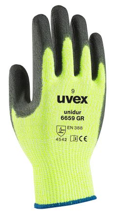 uvex unidur 6659 GR Green Glass Fibre, HPPE Cut Resistant Work Gloves, Size 8, NBR Coating [6096408]; 128-8451