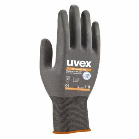 uvex phynomic Lite Grey Elastane, Polyamide General Purpose Work Gloves, Size 10, Aqua Polymer Coating [6004010]; 130-4446