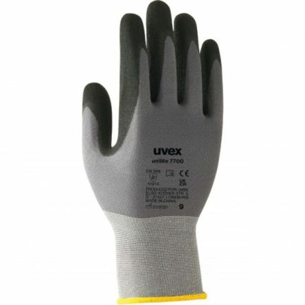uvex unilite 7700 Grey Elastane, Polyamide General Purpose Work Gloves, Size 11, NBR Coating [6058511]; 130-4460