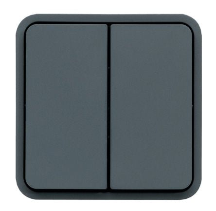 Hager Grey Rocker Light Switch, 1 Gang, WNA [WNA041]; 144-4563