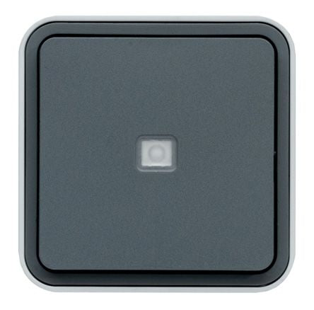 Hager Grey Push Button Light Switch, 1 Gang, WNC [WNC022]; 144-4584