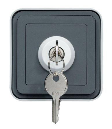 Hager Grey Push Button Light Switch, 1 Gang, WNC [WNC032]; 144-4585