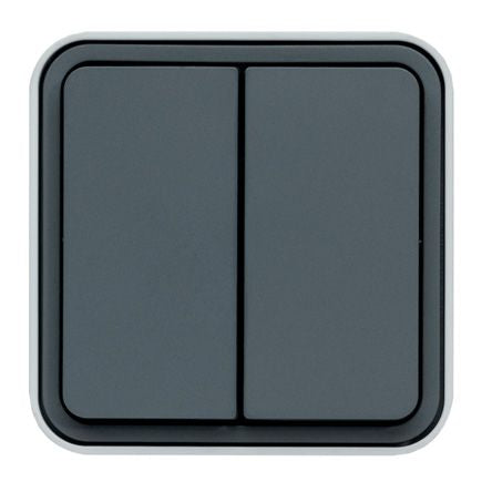 Hager Grey Push Button Light Switch, 1 Gang, WNC [WNC041]; 144-4588