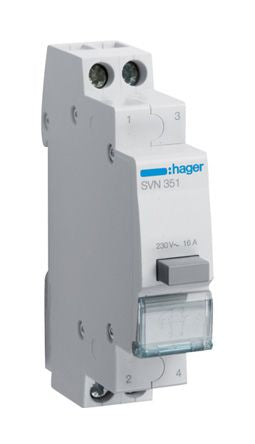 Hager Push Button Circuit Trip for use with Modular Devices [SVN351]; 144-4654