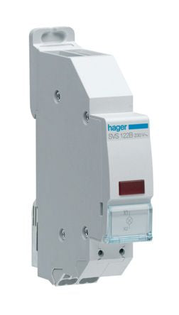 Hager Red LED Indicator, IP20, Rectangular, 230V [SVS122B]; 144-4659