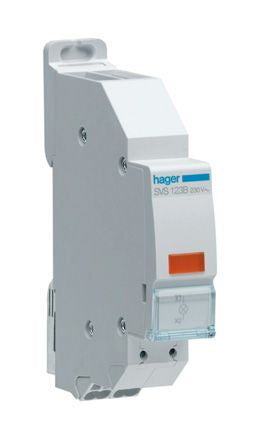 Hager Orange LED Indicator, IP20, Rectangular, 230V [SVS123B]; 144-4660