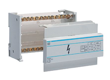 Hager 2-Contact Interface Module, Terminal Block Connector, DIN Rail Mount, 90A [KJ01A]; 144-4684
