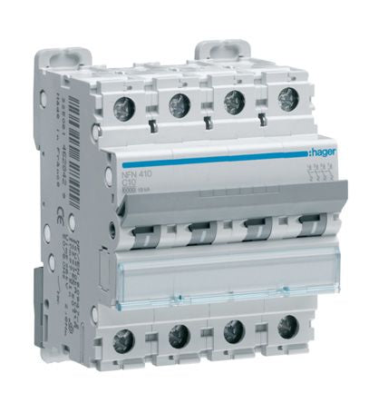 Hager NGN MCB, 4P, 32A Curve D, 230 → 400V AC, 6 kA Breaking Capacity [NGN432]; 144-4779