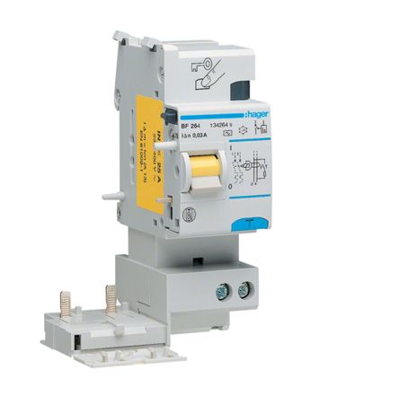 Hager BF RCD, 63A, 2 Pole, 300mA, Type AC [BF264]; 144-4866