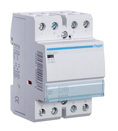 Hager System M Pro ESC Contactor, 230 V ac Coil, 4-Pole, 40 A, 4NC, 400 V ac [ESC441]; 144-4913