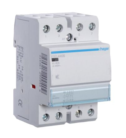 Hager System M Pro ESC Contactor, 24 V ac Coil, 4-Pole, 40 A, 4NO, 400 V ac [ESD440S]; 144-4925