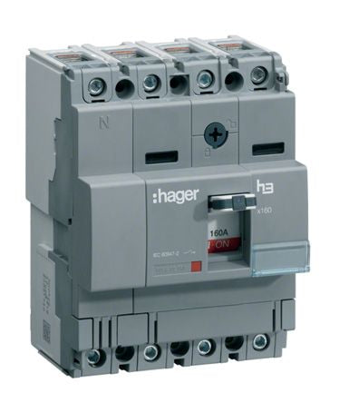 Hager MCCB 4P 125A, Breaking Capacity 2 kA, DIN Rail Mount [HCA126H]; 144-4931