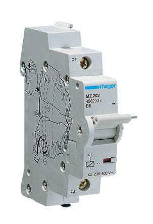 Hager Shunt Release, DIN Rail Mount MZ [MZ203]; 144-4957