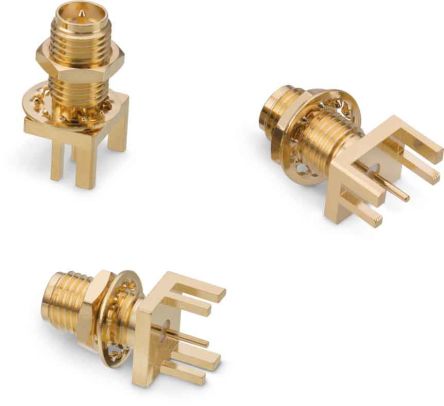 Wurth Elektronik WR-RPSMA Series, Jack Edge Mount SMA Connector, Solder Termination, Straight Body [63012242124506]; 181-0013