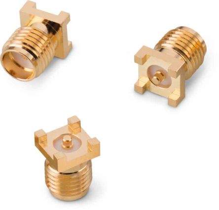 Wurth Elektronik WR-SMA Series, Jack Surface Mount SMA Connector, Solder Termination, Straight Body [60312102114405]; 181-0043
