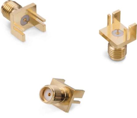 Wurth Elektronik WR-SMA Series, Jack Edge Mount SMA Connector, Solder Termination, Straight Body [60312202114512]; 181-0098